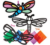 Baker Ross FX779 Kit de decoración de cristal de colores libélula- Pack de 6, Kits de decoración de cristal para manualidades