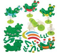 Baker Ross FX783 Kit de saltamontes - Pack de 8, Kits de manualidades de espuma para niños