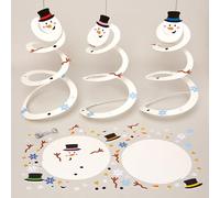 Baker Ross FX865 Kit de Decoración de Muñeco de Nieve en Espiral - Pack de 8, Kit de Decoración Navideña para Niños