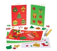 Baker Ross FX892 Kit de Tarjetería Navideña - 1 kit, Tarjetería y Decoración Navideña para Niños
