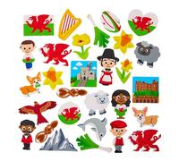 Baker Ross FX988 Wales Foam Stickers - Pack de 150, Pegatinas galesas para manualidades y tarjetas infantiles