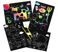 Baker Ross Imágenes Granja Arte para Rascar AX107 (paquete de 10) para proyectos de arte y manualidades para niños, surtidos