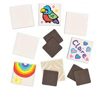 Baker Ross Imanes Baldosas de Porcelana (paquete de 10) para que los niños pinten los suyos en actividades de manualidades