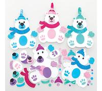 Baker Ross Juegos de mezcla y partido de oso de nieve - Paquete de 8, artes y manualidades de Navidad y decoraciones de Navidad para niños (AX357)