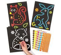 Baker Ross Kit Creativo de Animales del Bosque para Decorar con Adhesivos Circulares Que los niños Pueden Crear, Decorar y exhibir como Manualidades otoñales (Pack de 8).
