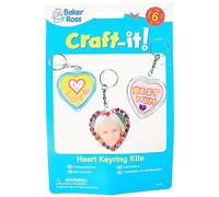 Baker Ross Kit de Artesanía Infantil para Diseñar Llaveros en Forma de Corazón Manualidades Creativas para Niños Perfectas para Fiestas de San Valentín y el Día de la Madre (Pack de 6), Blanco, 35mm x 39mm