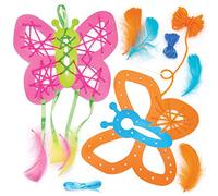 Baker Ross Kit de Atrapasueños de Madera en Forma de Mariposa (Paquete de 4) para Que los niños Hagan, personalicen y exhiban para Actividades de Manualidades