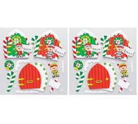 Baker Ross- Kit de Puerta de Elfo (4 Unidades) para Manualidades y Decoraciones de Navidad, Multicolor (Ar738) (Paquete de 2)