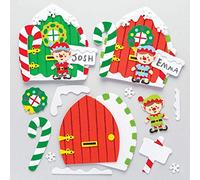 Baker Ross- Kit de Puerta de Elfo (4 Unidades) para Manualidades y Decoraciones de Navidad, Multicolor (Ar738)