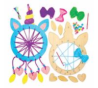 Baker Ross Kits Atrapasueños de Madera Unicornio (paquete de 4) para proyectos de arte y manualidades para niños, surtidos