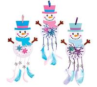 Baker Ross Kits Atrapasueños Muñeco de Nieve (paquete de 4) - Artes y manualidades navideñas