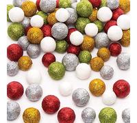Baker Ross Kits Bolas de Poliestireno Glitter navideños: suministros creativos de arte y manualidades navideños para que los niños hagan y decoren (paquete de 3)