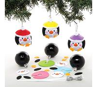 Baker Ross Kits Bolas Pingüino (Pack de 6) para Manualidades y Decoraciones navideñas