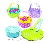 Baker Ross Kits de cestas de inspiración primaveral (Paquete de 8) Manualidades infantiles de Pascua usar en búsquedas de huevos de Pascua, varios colores