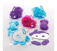 Baker Ross kits de conejos de pompones (Paquete de 3) Manualidades de Pascua para niños