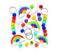 Baker Ross Kits de llavero y colgante de madera con el arcoíris que los niños pueden decorar - Juego de manualidades infantiles divertidas (pack de 4)