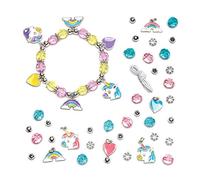 Baker Ross- Kits de pulseras con dijes de unicornio (Pack de 3) para crear bisutería infantil- incluye cuentas, dijes y cordón elástico