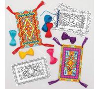 Baker Ross Kits de Punto de Cruz Alfombras Mágicas Para Colorear AT683 (Pack de 5) - Ideales para manualidades y decoraciones, surtidos