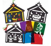 Baker Ross Kits Decoración Belén Efecto cristal tintado (Pack de 6) para manualidades y decoraciones navideñas infantiles