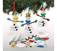 Baker Ross Kits Decoración de muñecos de nieve (Pack de 6) para manualidades y decoraciones navideñas