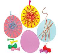 Baker Ross Kits para Tejer Huevos de Pascua - Paquete de 8, Enhebrado para Niños (AX781)