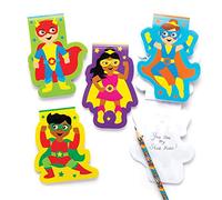 Baker Ross- Libretitas de notas de superhéroes (Pack de 8) -Blocks para niños, cuadernos para escribir perfectos para bolsas sorpresa, regalito de fiesta de Halloween, relleno de piñata