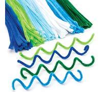 Baker Ross- Limpiapipas en colores marinos (Pack de 120)- Limpiapipas en tonos verdes y azules para manualidades infantiles