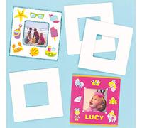 Baker Ross Marco de Fotos de cartón, 17 cm x 17 cm, para Manualidades y Pintar para niños, Ideal como Regalo, 10 Unidades, Acrílico, Blanco, 17cm x 17cm, 10 Pack