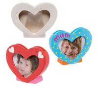 Baker Ross Marcos de Porcelana con Forma de Corazón - Paquete de 3, Manualidades de San Valentín para Niños (FC462)