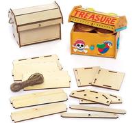 Baker Ross Mini Cofres de Madera - Paquete de 3, Manualidades para Niños (FC393)