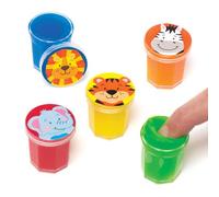 Baker Ross Mini Cubos de Plastilina con Diseño de Animales de la Jungla. Perfectos como Relleno de Piñata Premios y Regalos de Fiestas Infantiles (Pack de 6)