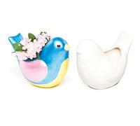 Baker Ross Mini Macetas de Cerámica Pájaro Para Personalizar (caja de 4) para niños para decorar y exhibir