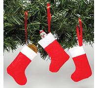 Baker Ross Mini Medias Navideñas de Fieltro (paquete de 8) perfectas para manualidades y decoraciones navideñas, ideales para la escuela, el hogar, grupos de manualidades y más