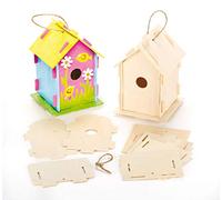 Baker Ross Mini pajarera de madera, casas para pintar y decorar para niños artes y manualidades o proyectos de jardín (paquete de 2), 17 cm, 2 Pack