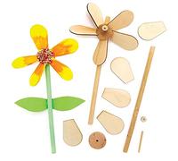 Baker Ross Molinos de Madera con Flores - Paquete de 5, Manualidades para Niños (FE575)
