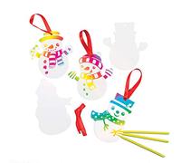 Baker Ross - Muñecos de nieve decorativos para rascar que los niños pueden diseñar y colgar del árbol de Navidad (pack de 1)