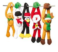 Baker Ross - Muñecos de peluche navideños para colgar - Un juguete suave, perfecto para calcetines y bolsas sorpresa invernales (pack de 5)