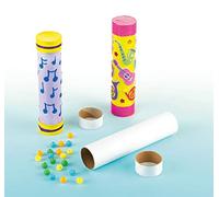 Baker Ross Music Kit Agitador de Música (paquete de 4) Perfecto para que los niños decoren y personalicen, ideal para proyectos de manualidades escolares o hogareños, varios colores