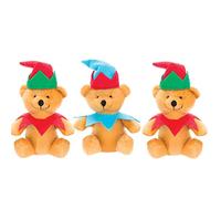Baker Ross- Osos de Peluche de Elfo de Navidad, Juguetes para niños para Jugar con Medias Rellenos de Bolsas de Fiesta de Invierno (Paquete de 3), Multicolor (AV632)