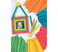 Baker Ross Palitos de Helado para Manualidades en 5 Colores Variados Perfectos para Crear Modelos y Decorar otras Creaciones Infantiles (Pack de 200)