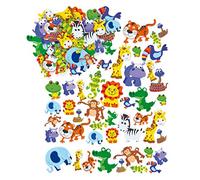 Baker Ross- Pegatinas de Espuma con Forma de Animales de la Selva (Pack de 96) Para decorar tarjetas, álbumes, collages infantiles