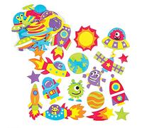 Baker Ross - Pegatinas de Espuma del Sistema Solar (Pack de 12) Manualidades educativas para niños (AC111)