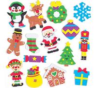 Baker Ross Pegatinas de espuma navideñas (Pack de 120) para manualidades navideñas infantiles