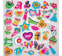 Baker Ross Pegatinas de Espuma para el Día de la Madre - Paquete de 200, Pegatinas para Niños (FC388)