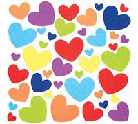 Baker Ross Pegatinas de Fieltro de Corazón - Paquete de 210, Pegatinas de San Valentín para Niños (FC458)