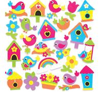 Baker Ross Pegatinas de pájaros de espuma (Paquete de 120) Manualidades de primavera para niños