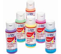 Baker Ross Pintura Acrílica para Verter en Colores Pastel - Paquete de 6, Pintura para Niños (FC334)
