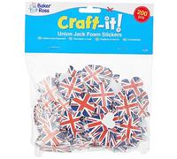 Baker Ross PJ128 - Pegatinas autoadhesivas de espuma, diseño de bandera británica para niños (200 unidades)