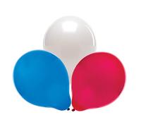 Baker Ross PJ172 Globos de fiesta rojos, blancos y azules, paquete de 30, suministros para fiesta de coronación de los reyes