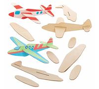 Baker Ross Planeadores de Madera Para Decorar AT808 (paquete de 8) Artes y manualidades para niños bolsas de fiesta, juegos y premios, surtidos